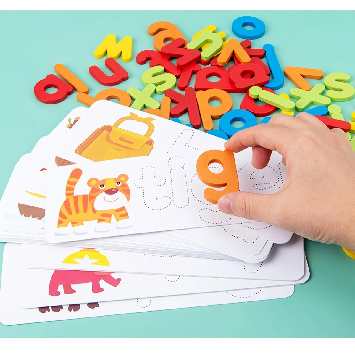 Kids Wooden Puzzle Cartoon Animal See & Spell Learning Toys Alphabet Sight Words & Matching Letter Games gift for kids toy