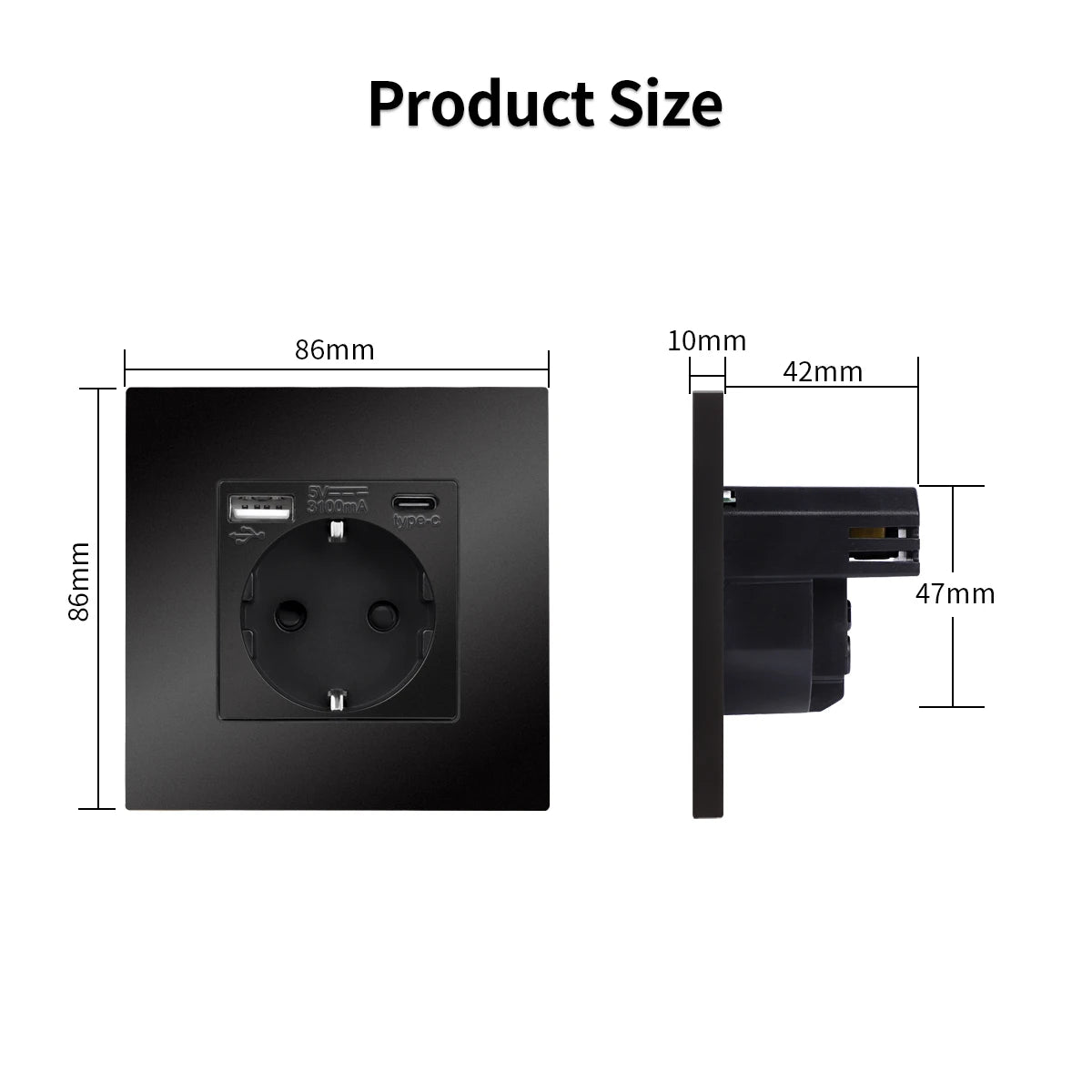 Bingoelec 1/2/3 Gang Wall Light Push Button PC Plastic Panel Light Switch Electrical Socket with Usb Ports Switches Accessory