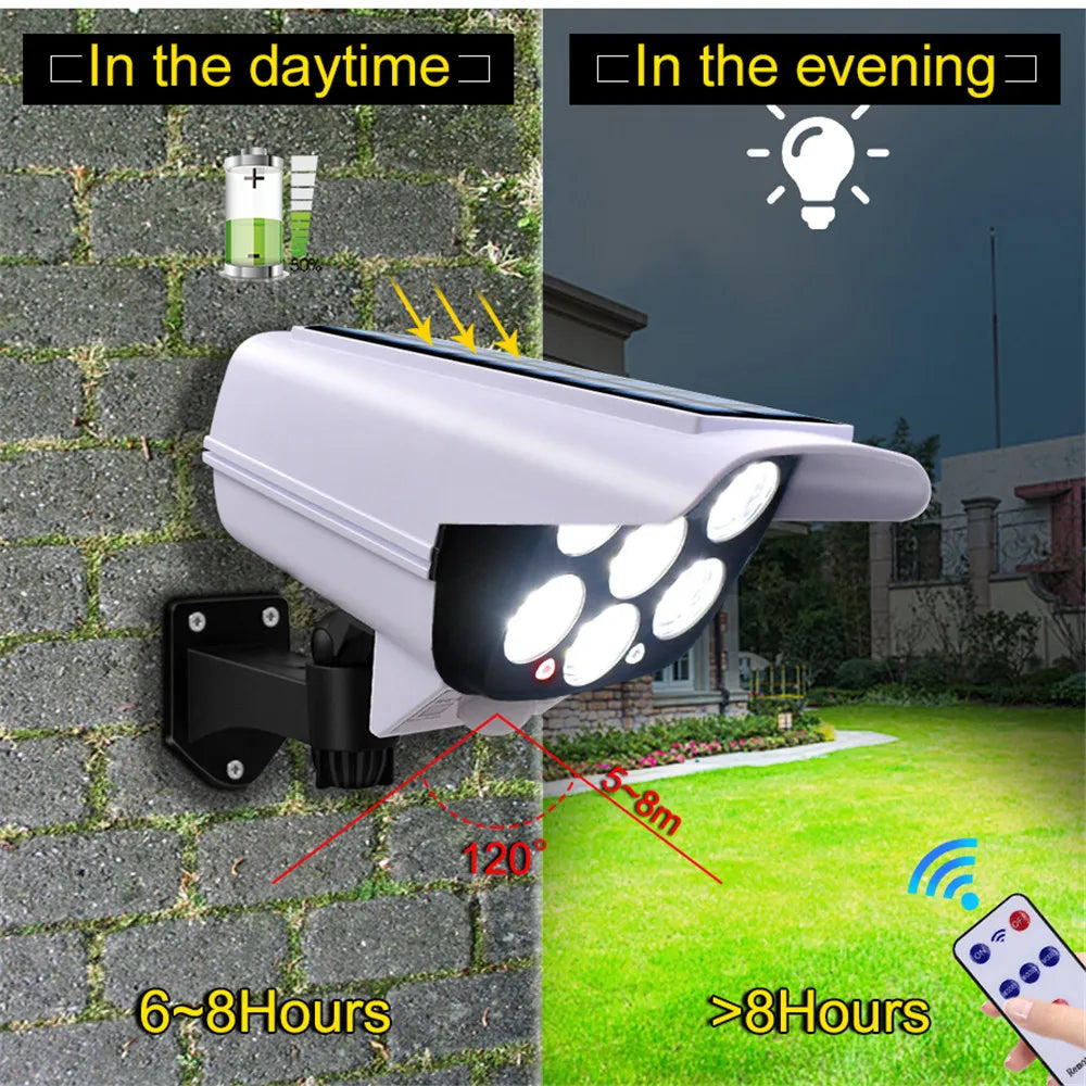 Solar-powered outdoor security light 77 LEDs