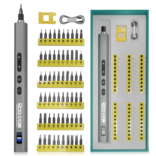 Electric Screwdriver Set 26/62-In-1 TYPE-C USB Cordless Mini Screwdriver with LED Lighting Electrical Screwdriver 2 Gear Torque