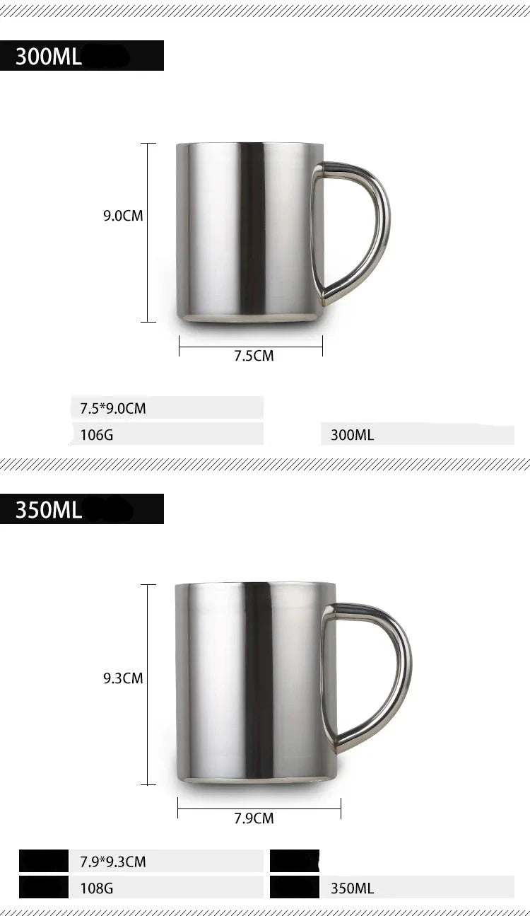 220/300/450ml Camping Travel Stainless Steel Cup Carabiner