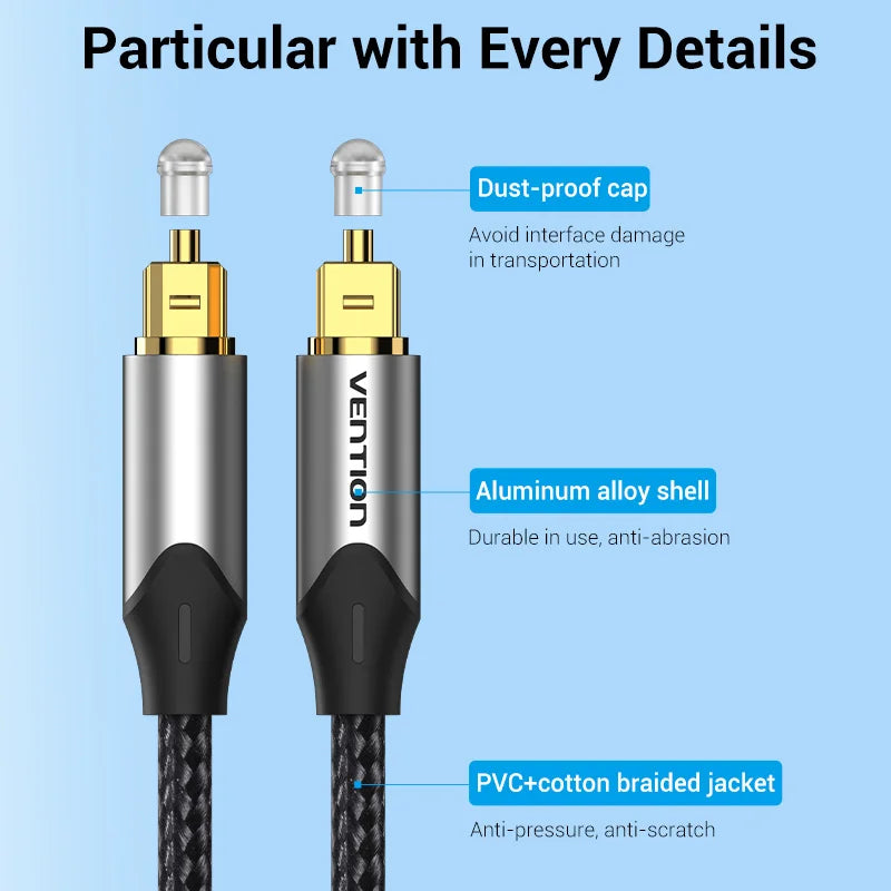 Vention Digital Optical Audio Cable - Toslink SPDIF Coaxial Cable