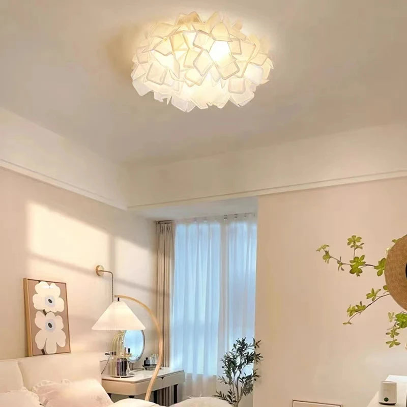 Romantic White Flower LED Ceiling Light - Dimmable Home Décor