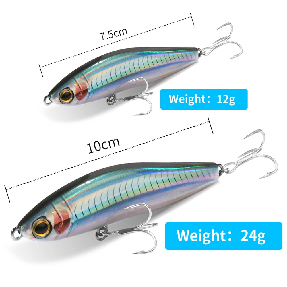 Sinking Pencil Fishing Lure | Silicone Bait Treble Hook