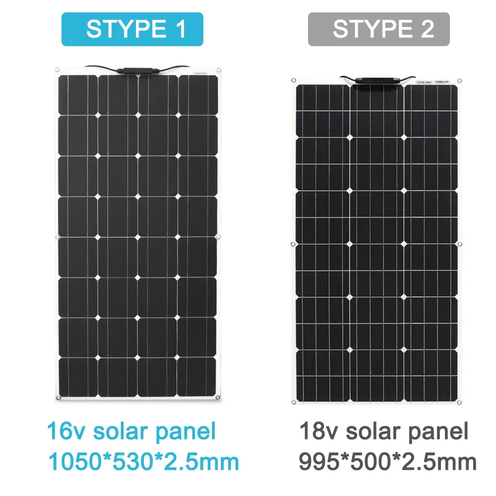 100W Monocrystalline Flexible Solar Panel Charger