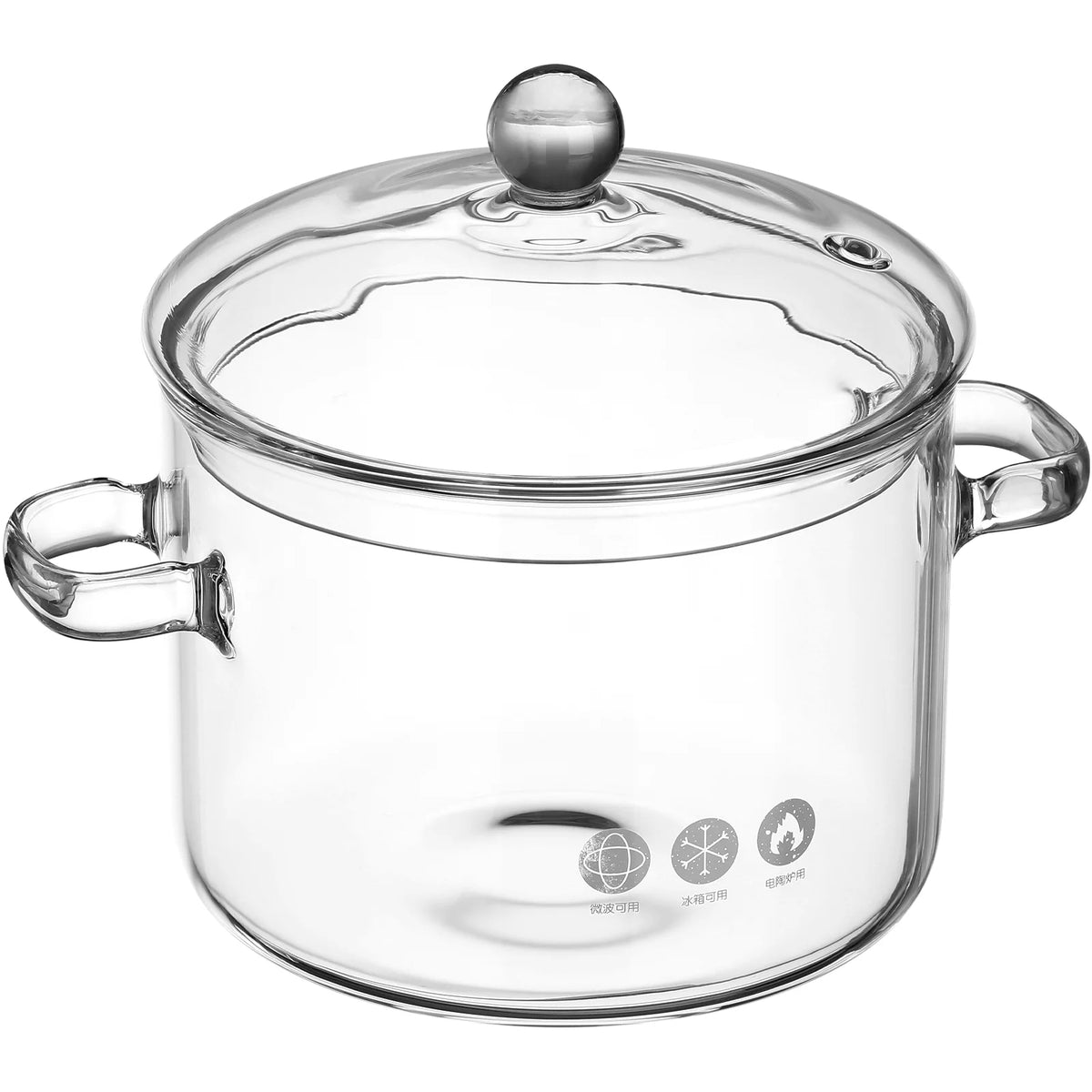Glass Saucepan with Cover Stovetop Cooking Pot with Lid and Handles High Borosilicate Glass Cookware Pot Pans