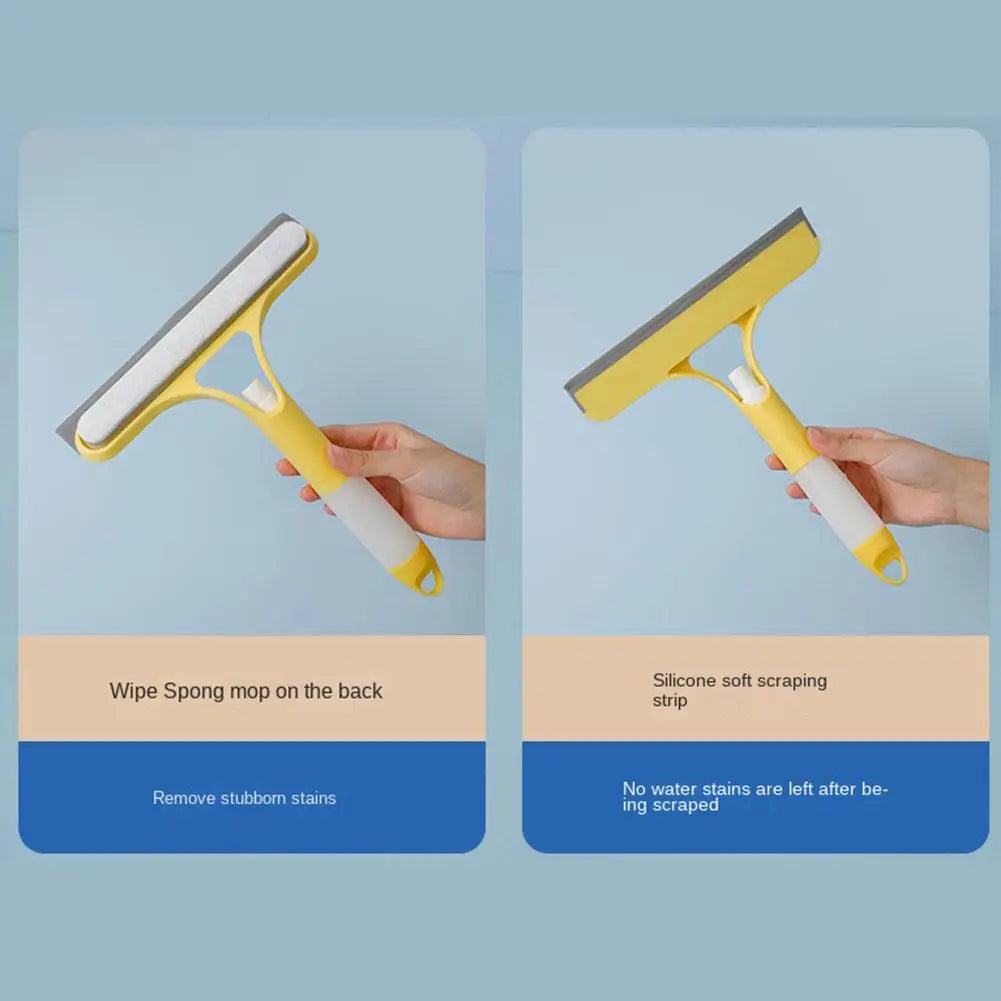 Double Sided Water Jet Shower Squeegee Glass Window Cleaning Accessories Rubber Wiper for Tiles Shower Doors Bathroom Mirrors