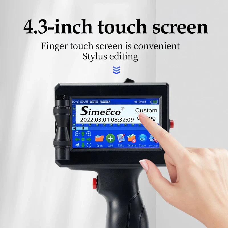 Portable Label Inkjet Printer Date Text Pattern Coding Machine Intelligent Non Fading Permanent Ink 12.7mm In Multiple Languages