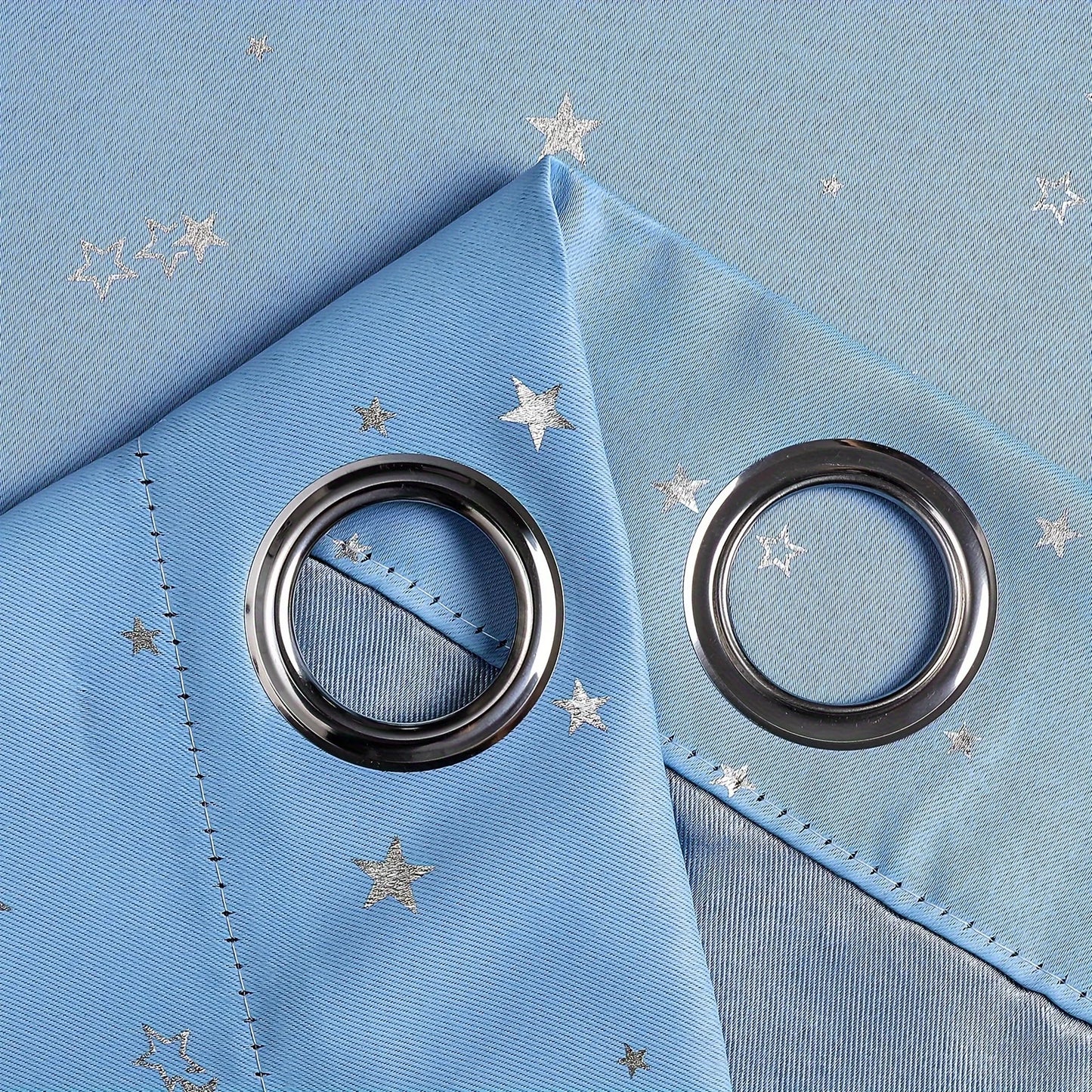 Curtains With Stars Grommet Top For Bedroom Living Room Window Drapes