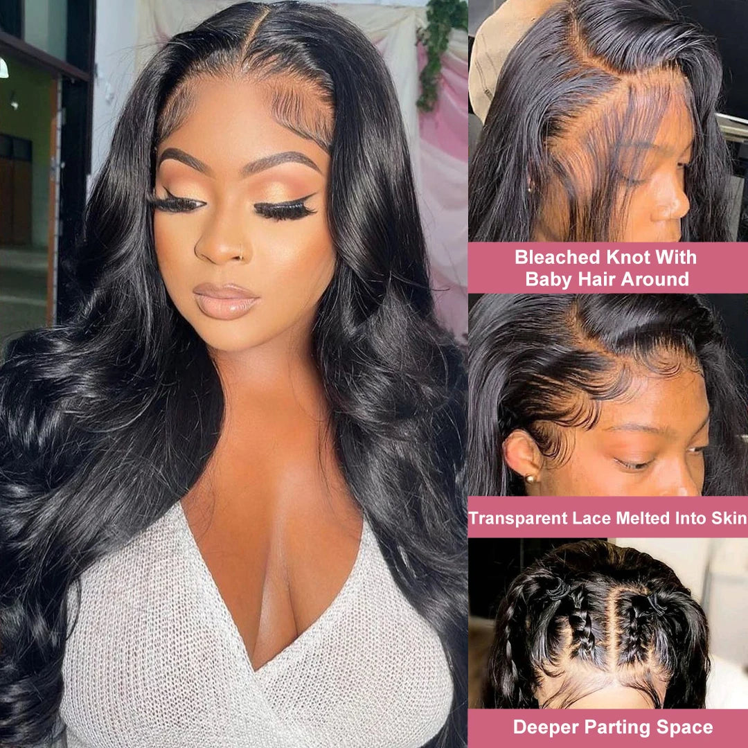 13x4 HD Lace Frontal Wigs For Women Body Wave Human Hair Lace Front Wig Brazilian Wavy Glueless Wig Pre Plucked With Baby Hair