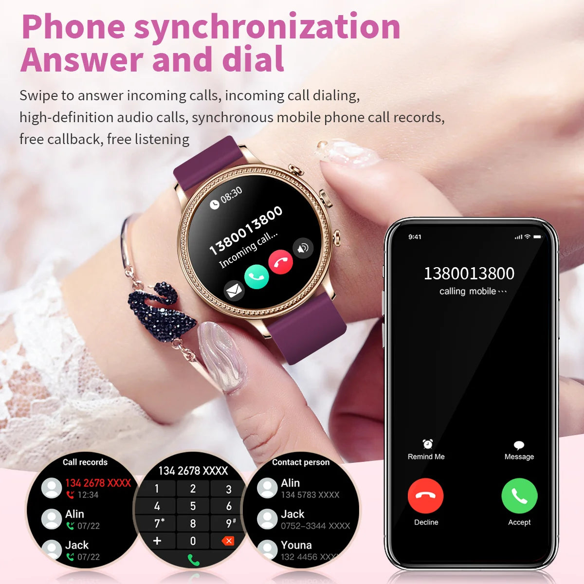 LIGE Luxury Smart Watch with Bluetooth, Call, Health Monitoring & Sports Features