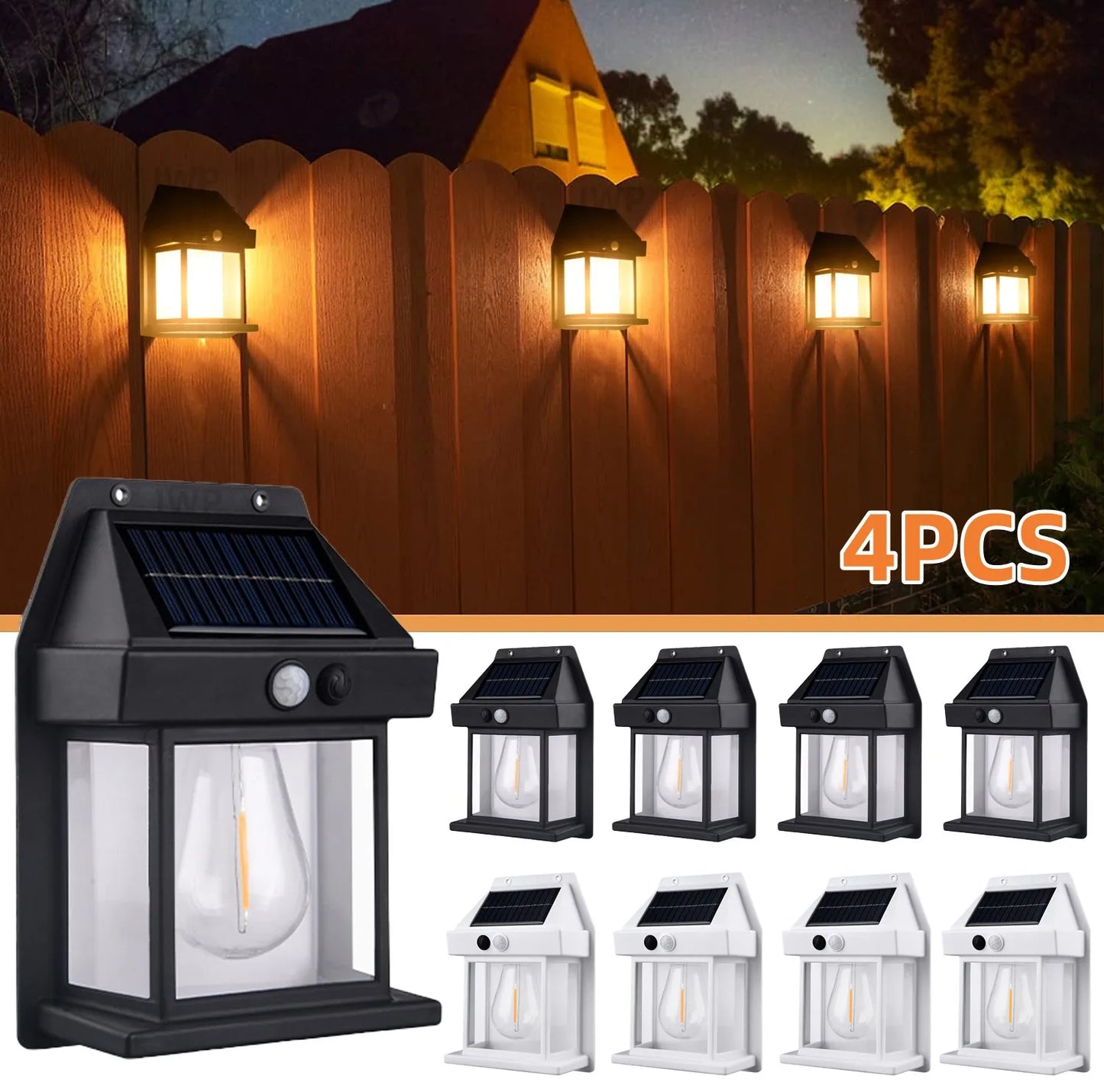 Wireless solar waterproof motion sensor wall light