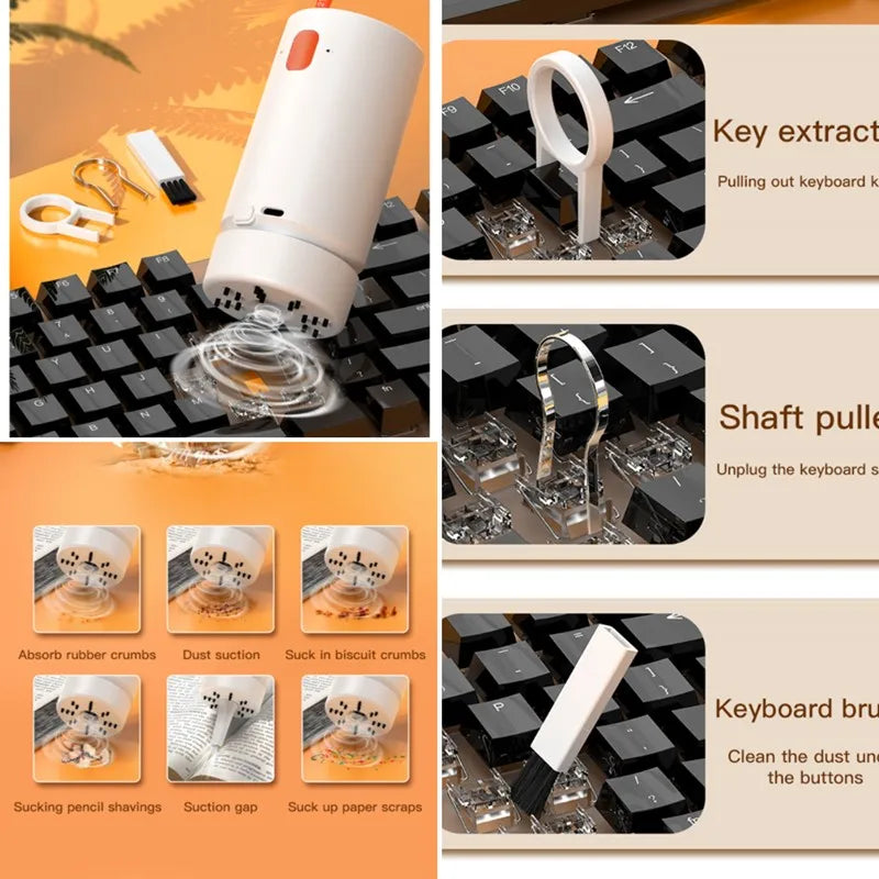 Rechargeable Mini Vacuum Cleaner & 21-in-1 Cleaning Brush Set