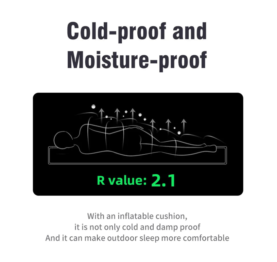 WESTTUNE Double Inflatable Mattress with Built-in Pillow Pump Outdoor Sleeping Pad Camping Air Mat for Travel Backpacking Hiking