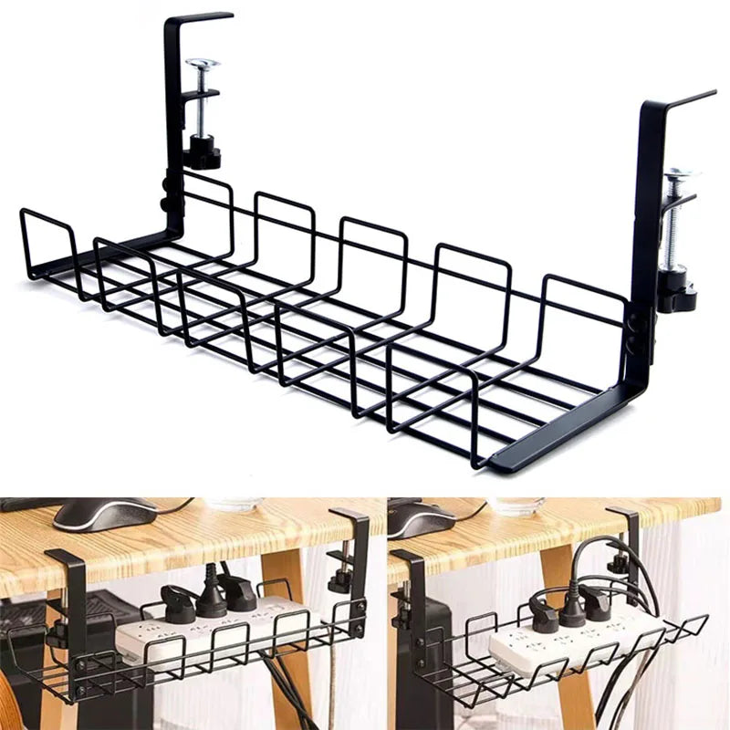 Under-Table Wire Cable Storage Rack