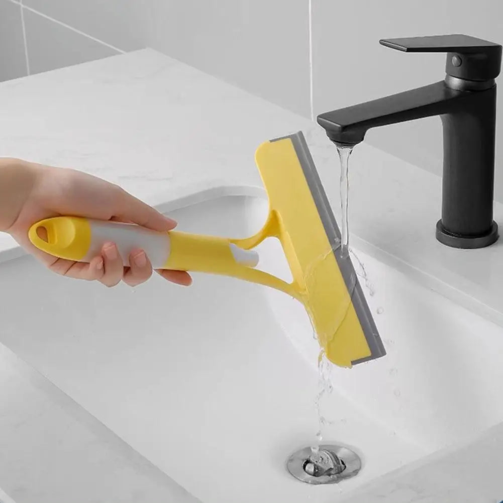 Double Sided Water Jet Shower Squeegee Glass Window Cleaning Accessories Rubber Wiper for Tiles Shower Doors Bathroom Mirrors