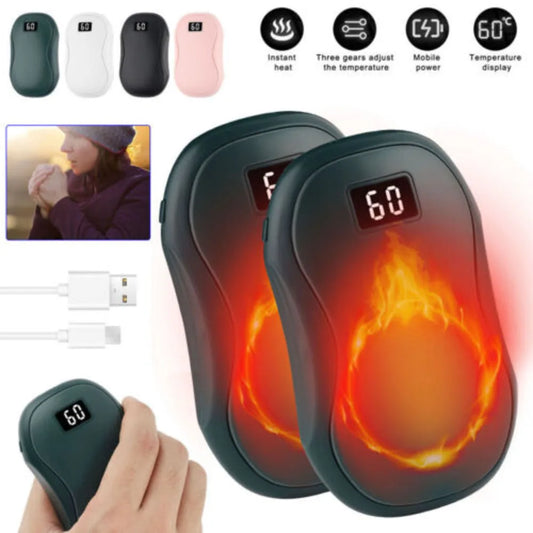 10000Mah Winter Hand Warmer Rechargeable 3 Levels Electric Pocket USB Power Bank