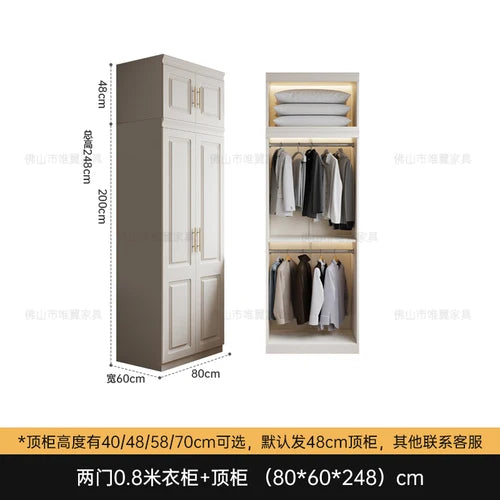 Nordic Style Full-Size Wooden Wardrobe - Smart Storage Solution