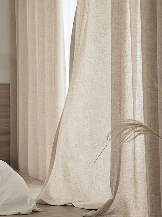 They are Japanese-style thickened cotton and linen semi-shading curtains