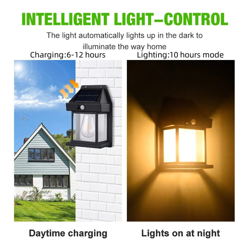 Wireless solar waterproof motion sensor wall light