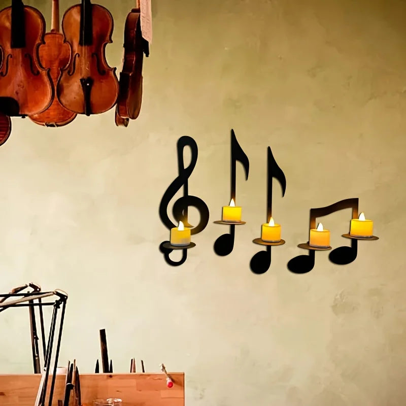 Music Note Candle Holder - Elegant Home Decor Accent