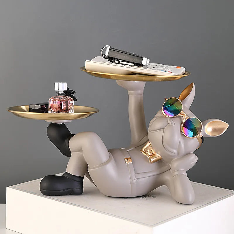 Cool Bulldog Animal Figurine Sculpture