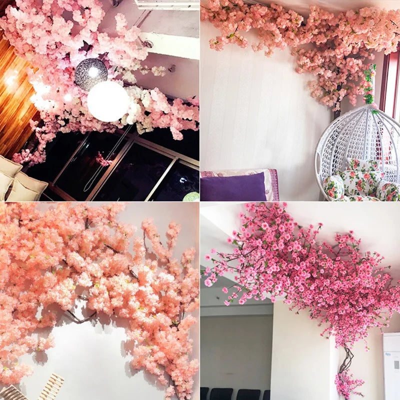 Pink Sakura Artificial Flower Garland - Elegant Garden Arch Decor