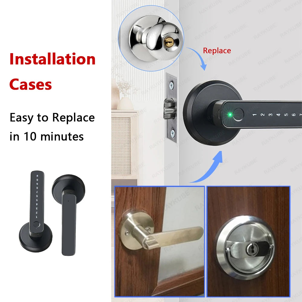 RAYKUBE M3 Fingerprint Smart Door Lock