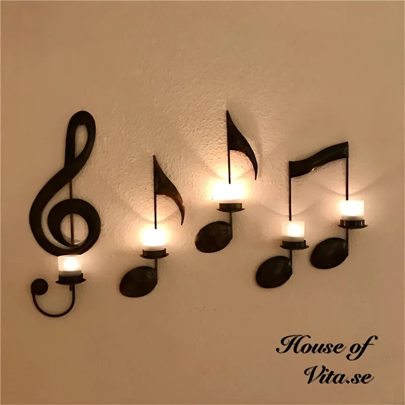 Music Note Candle Holder - Elegant Home Decor Accent