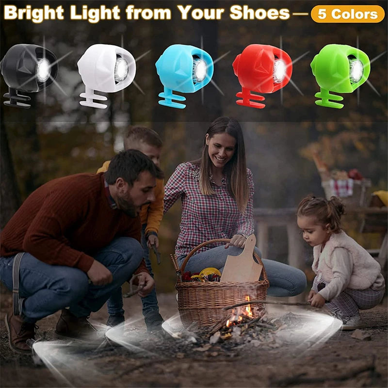 2PCS Croc Headlights Funny Lights Waterproof LED Glowing Outdoor Camping Night Running Walking Croc Shoes Decoration Accessories