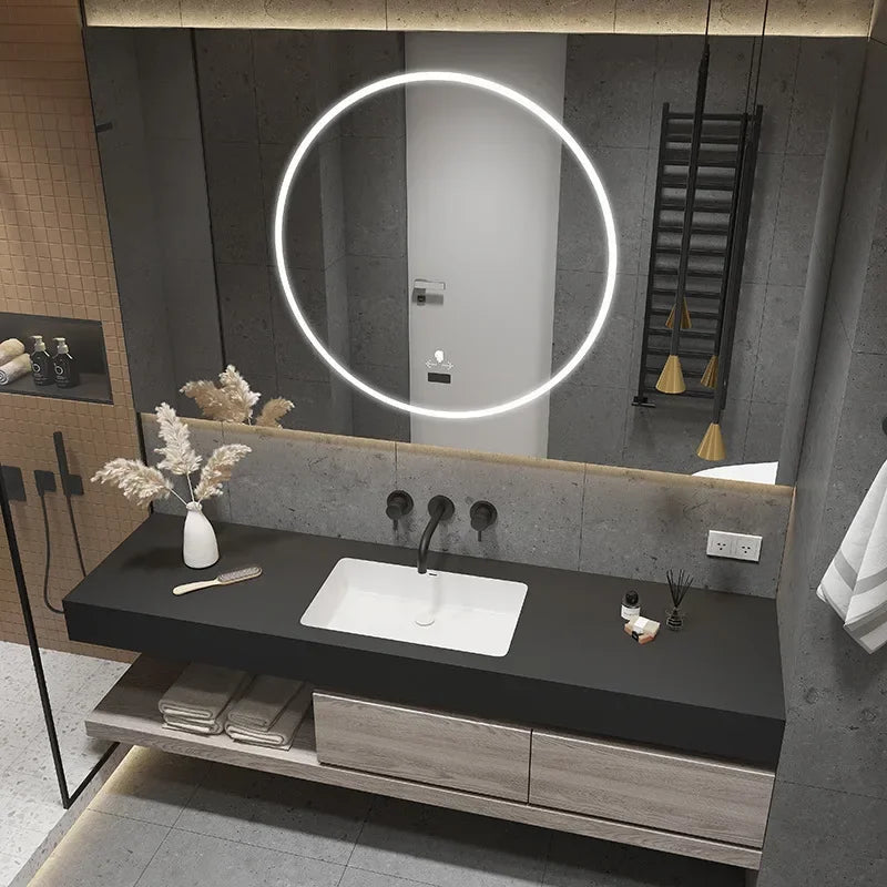 Smart Mirror Cabinet Bathroom Vanity with Integrated Washbasin