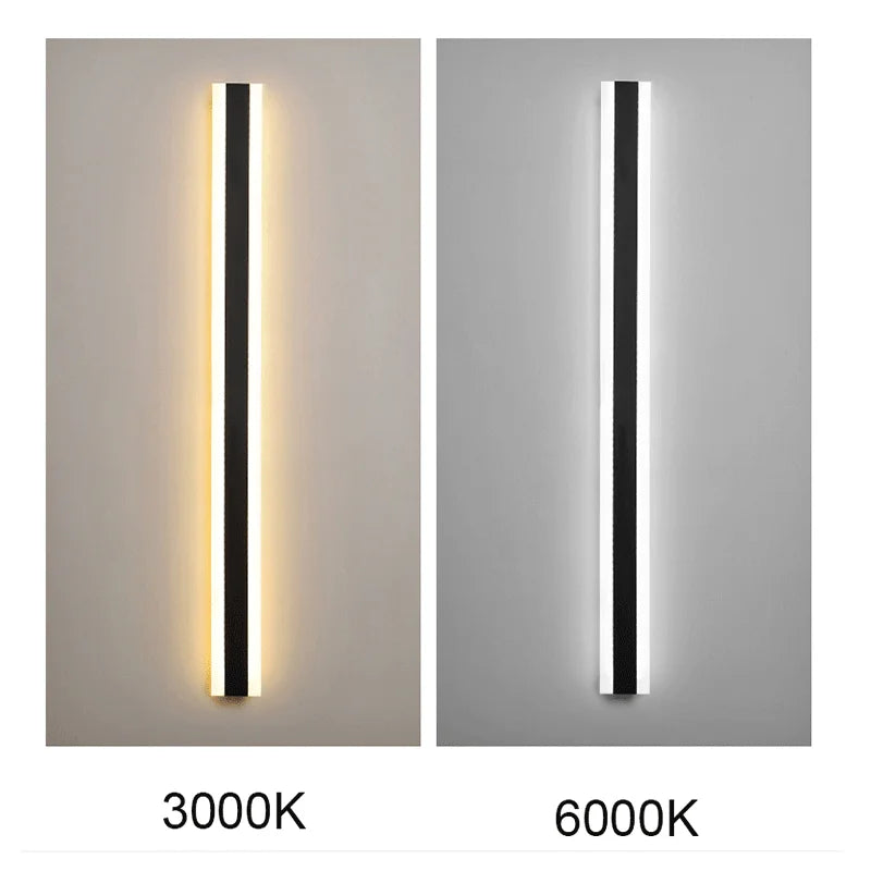 Modern IP65 Outdoor Waterproof Long Strip LED Wall Lamp