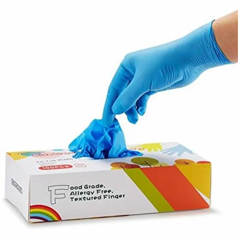 Disposable Nitrile Gloves for Kids Ages 5-15 - Multipurpose Latex Free Gloves