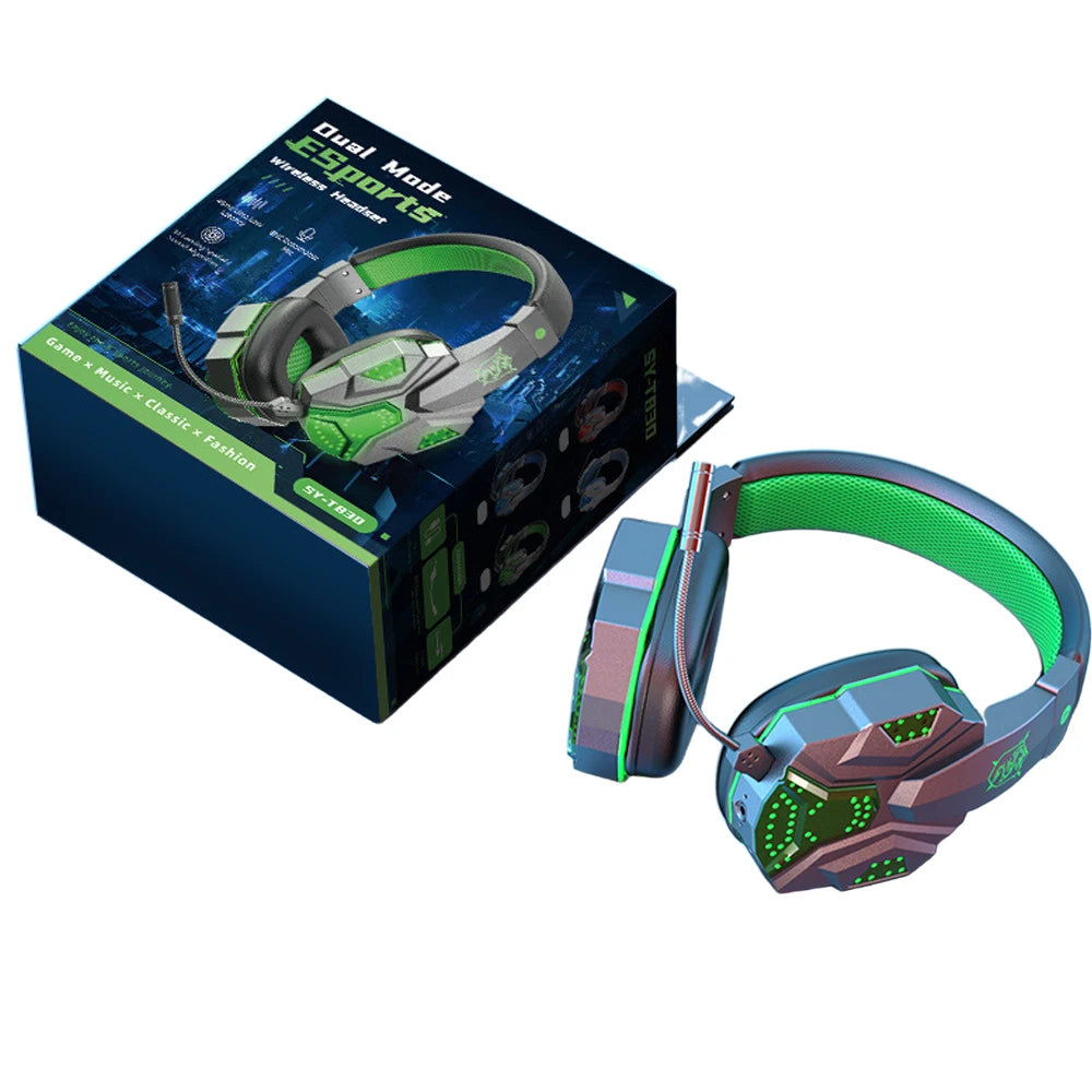 Bluetooth 5.1 HiFi Gaming Headsets Gamer Low latency Wireless Headphones With Noise Cancelling Microphone Wired Earphone Phone
