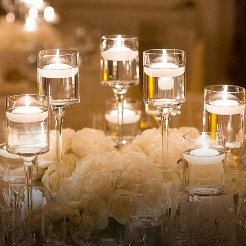 Elegant Glass Candle Holder Set - Romantic Table Decor Trio