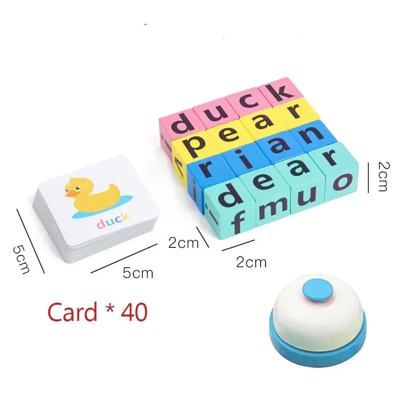 Ring the Bell & Spell – Wooden Montessori Letter Matching Puzzle Game for Kids Ages 3–6