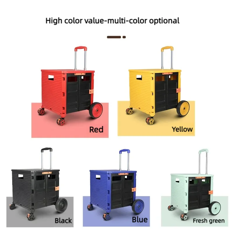 Household Folding Shopping Cart with Oversized Wheels