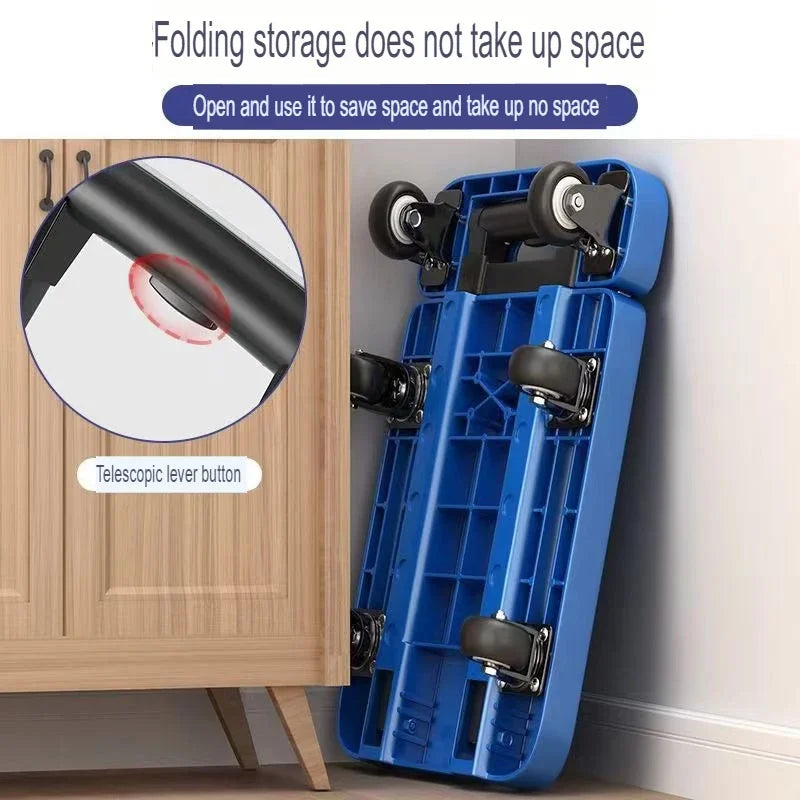 Multifunctional Telescopic Hand Cart with Folding Luggage Rod