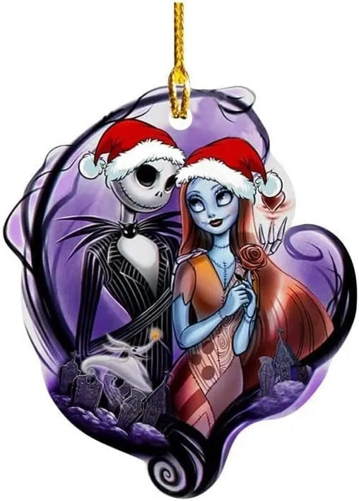 Nightmare Before Christmas Jack & Sally Hanging Ornament