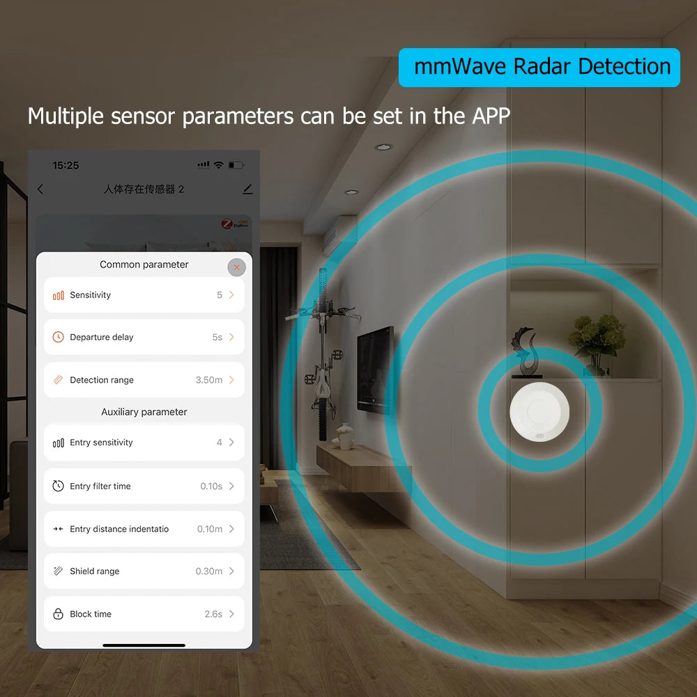 ZigBee/Wifi MmWave Radar Human Presence Motion Sensor Light Switch Luminosity Detection 110/220V Tuya Smart Life Home Automation