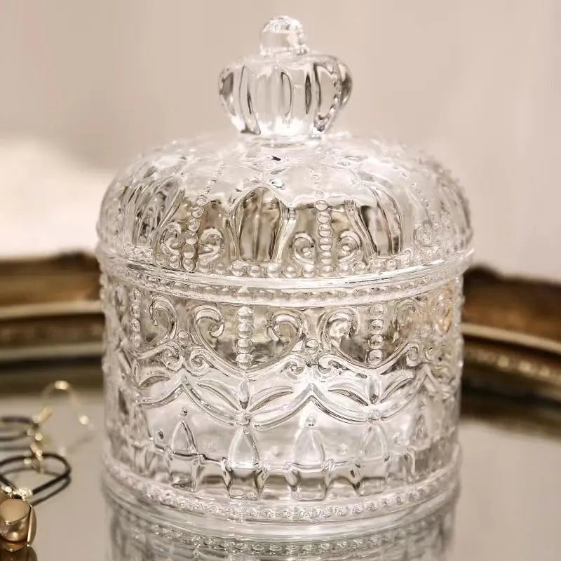 Light Luxury Glass Crystal Storage Jar - Vintage Jewelry Organiser