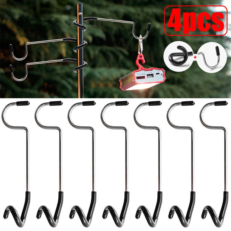 Stainless Steel Light Stand - Portable Tent Pole Lamp / Lantern Hanger