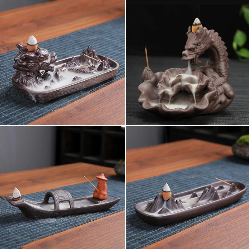 Ceramic Purple Sand Backflow Incense Burner