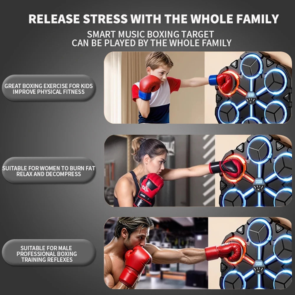 Bluetooth Music Boxing Target Home Wall-Mounted Children Adult Speed Trainer Hit Fitness Entertainment Boxing Machine