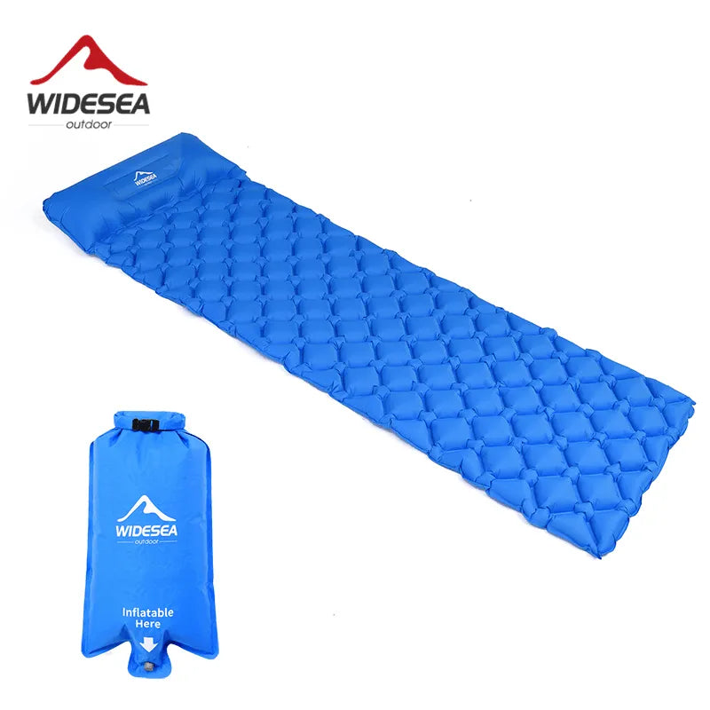 Widesea Ultralight Inflatable Air Mattress with integrated Pillow for Camping