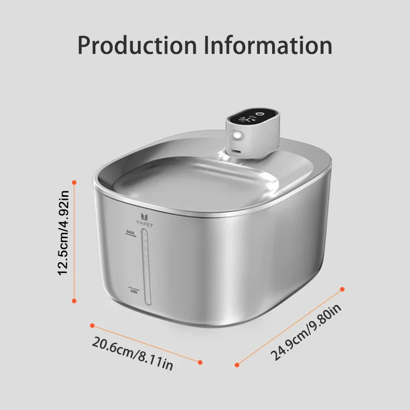 Wireless Pet Water Fountain – 4L Stainless Steel, Battery‑Operated with Sensor Modes