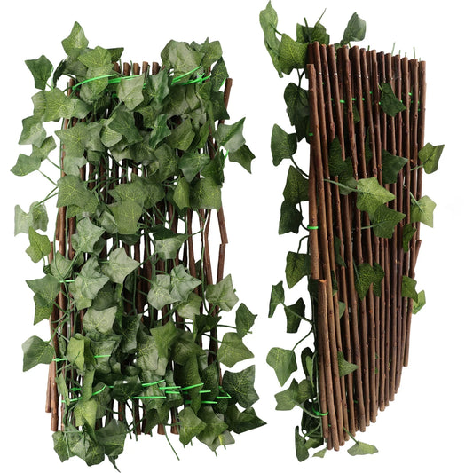 Artificial Ivy Leaves Garden Screening Expanding Trellis Fence