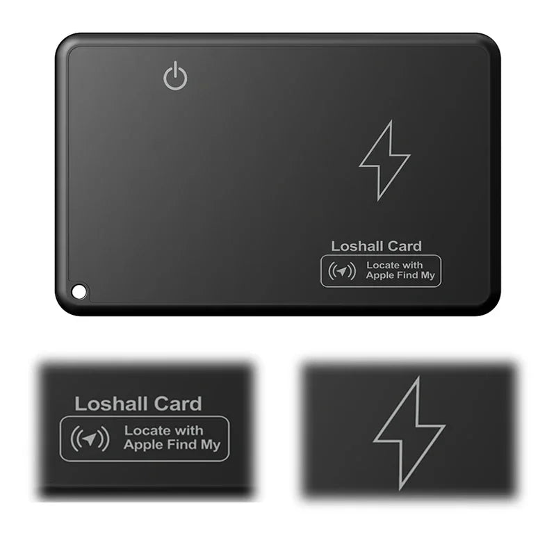 Smart Essentia Mini Wallet Tracker Card Wireless Charging Waterproof GPS Locator for IOS Device Black Thin Item Finder Works with Apple Find My App