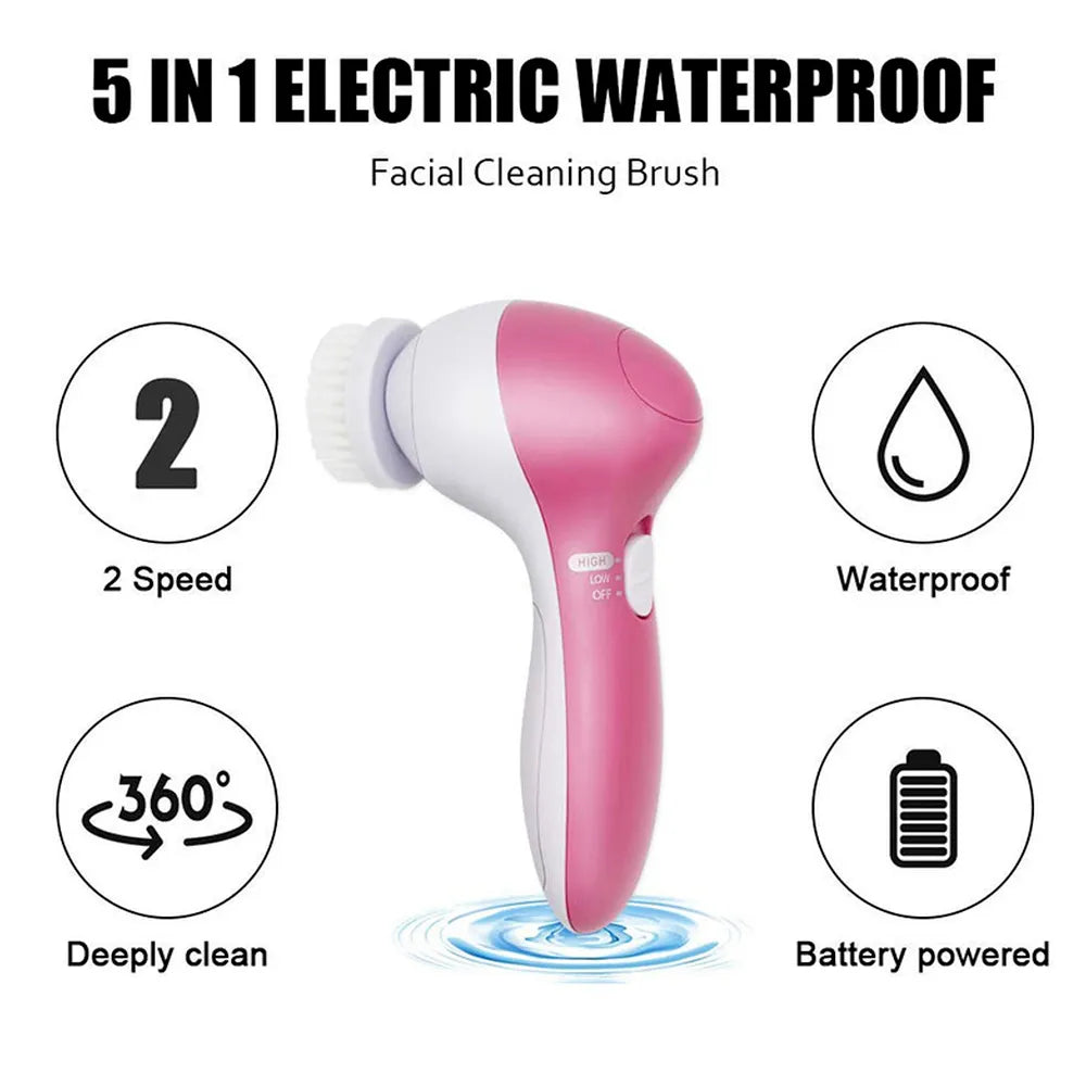 Electric Facial Cleaning Brush Set