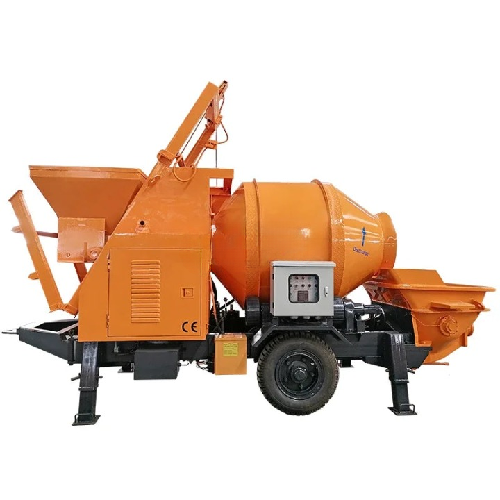 Portable Trailer-Mounted Concrete Mixer with Pump